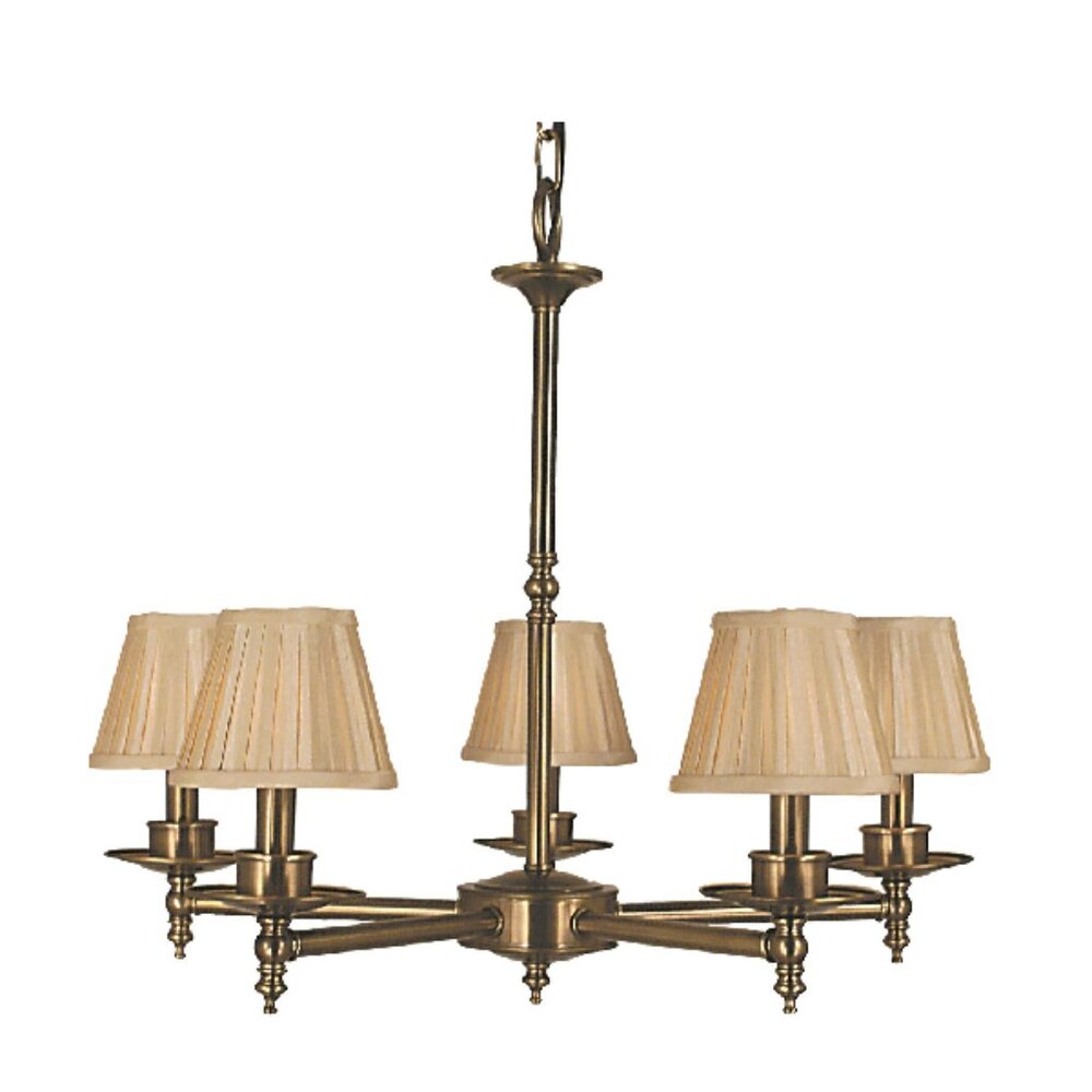 Framburg Sheraton 5-Light Chandelier, Polished Brass, 25 Inch